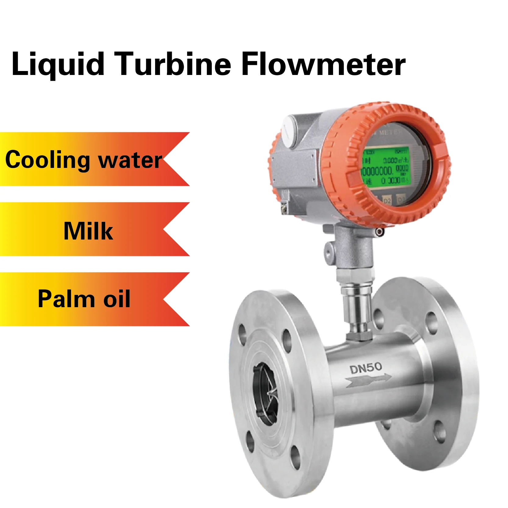 Liquid Turbine Flow Meter Diesel Fuel Turbine Flow Sensor Digital Oil Industrial Water High-Precision