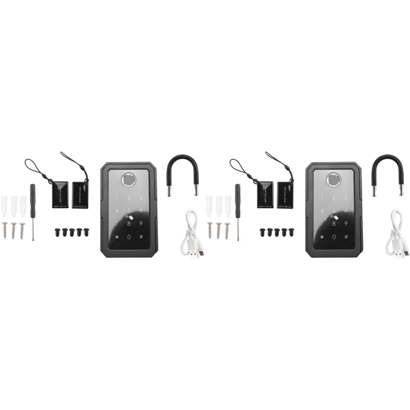 ABRU-2X Smartkey Lock Box, Home Key Wireless Smartlock Box, Electronic Key Box App Digital Code Bluetooth Safe For Host