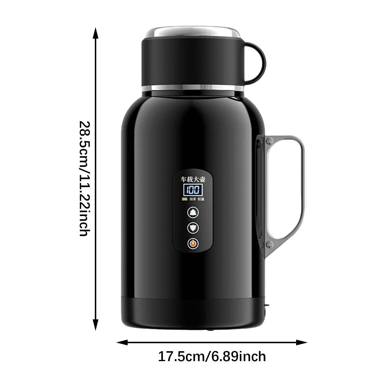1400ml 자동차 전기 주전자 12V 24V 누출 방지 뚜껑 포함 대용량 스테인리스 스틸 차/커피용 다용도 자동차 가열 머그컵