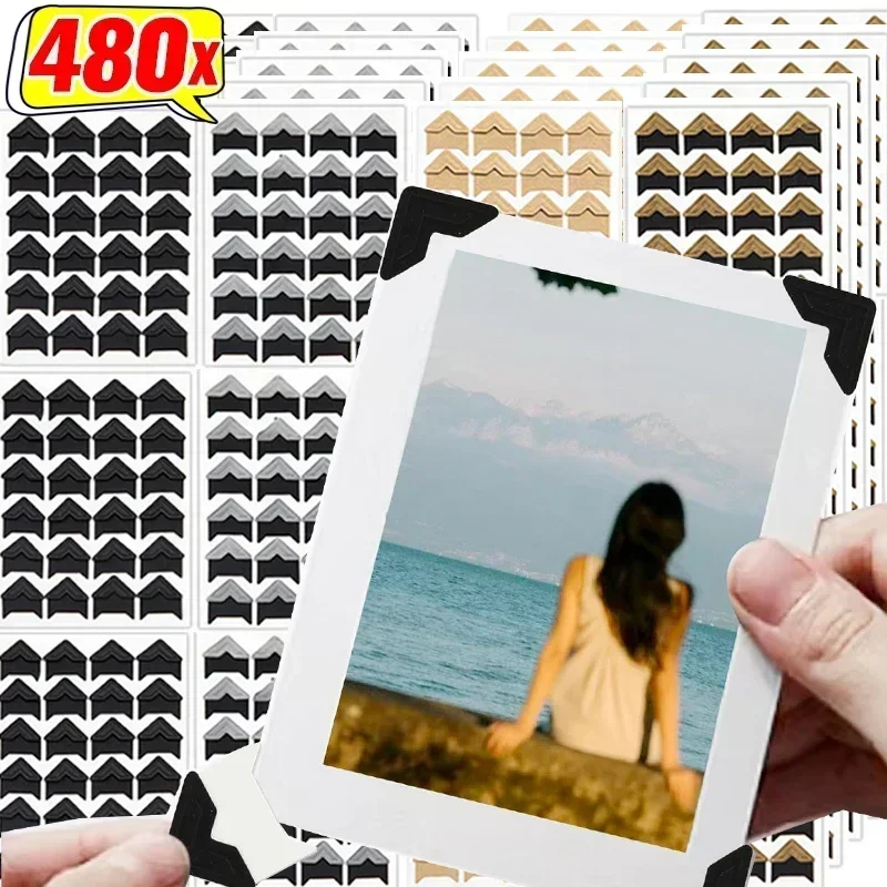 DIY Photo Album Corner Sticker Creative Scrapbook Corner Stickers Kraft Paper Stickers Scrapbooking Picture Protect Decor