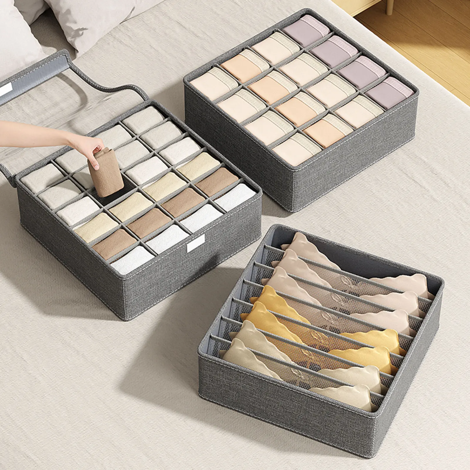 1PC underwear tie organization storage box Socks towel closet organization storage bag Clothing drawer organizer box 3