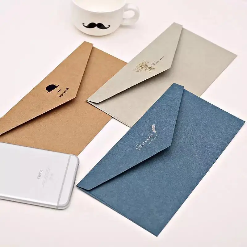 50pcs/lot Gilding Envelopes Bag Wedding Small Business Supplies Stationery DIY Postcard 150g Paper Invitations Storage Packaging