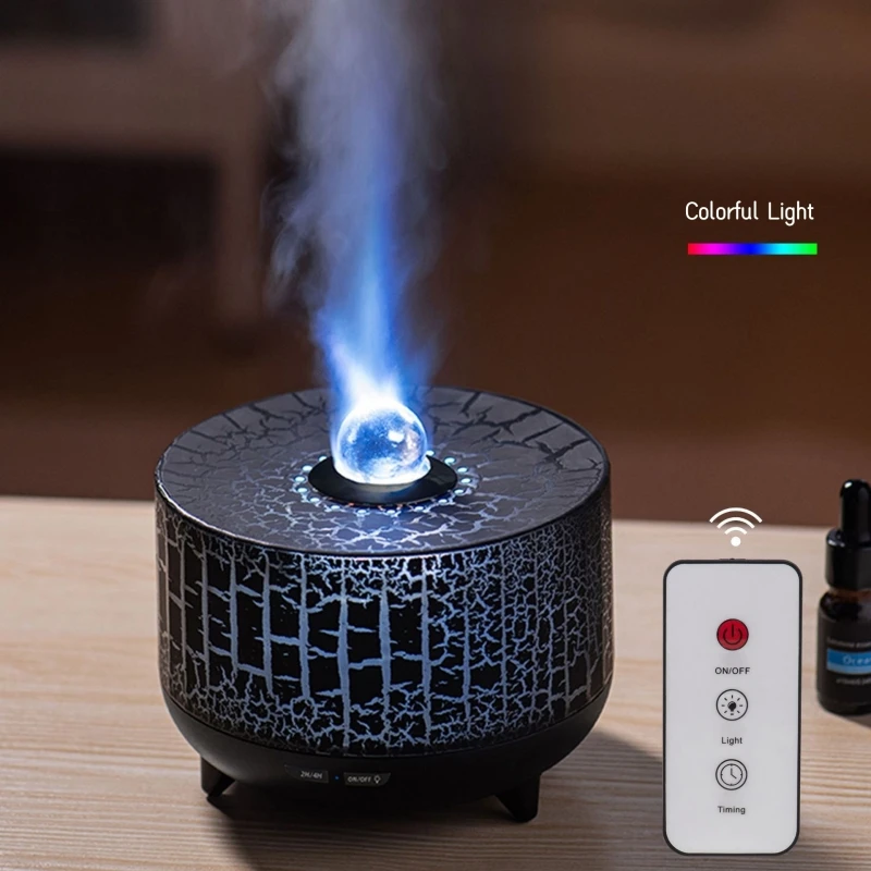 

Colorful LED Flame Air Humidifier Aromatic Essential Oil Diffuser Ultrasonic Mist Maker Sprayer Mute Atomizer for Bedroom Office