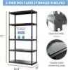 Garage Storage Shelves, 72'' Heavy Duty Metal Utility Rack with Adjustable 5 Tier Shelving for Warehouse Basement Kitchen Living 3