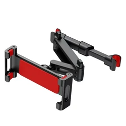 Universal Adjustable Car Headrest Tablet and Phone Mount (D Design Red)