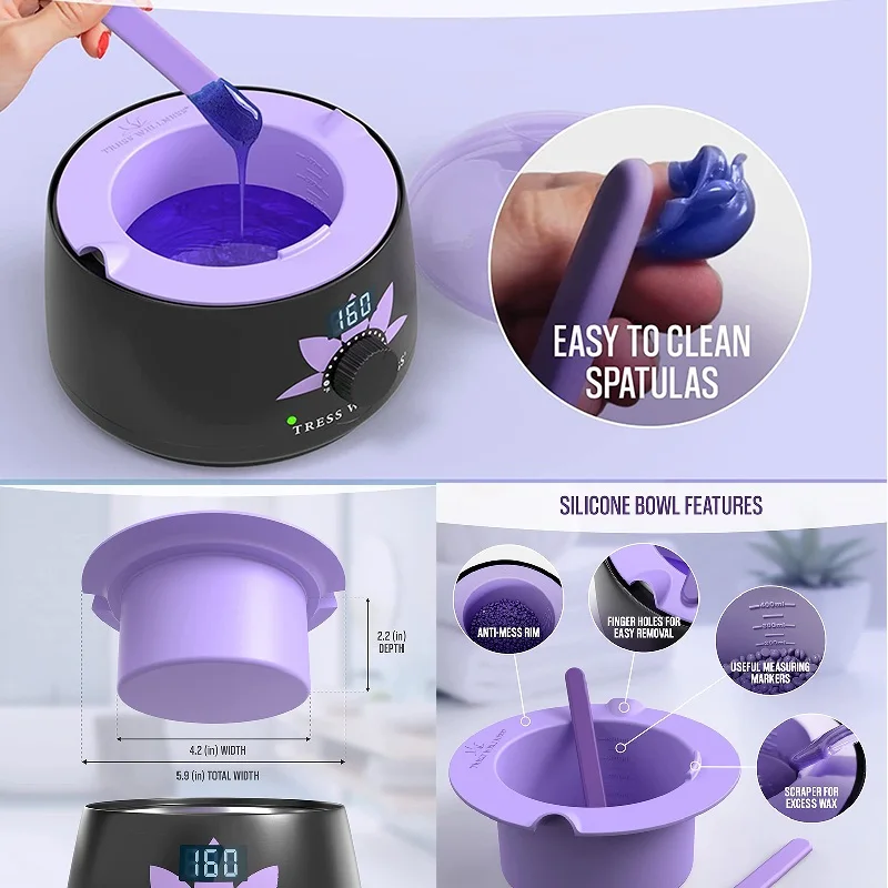 Wax Warmer Thickening Heatresistant Silicone Bowls Hair Removal Wax