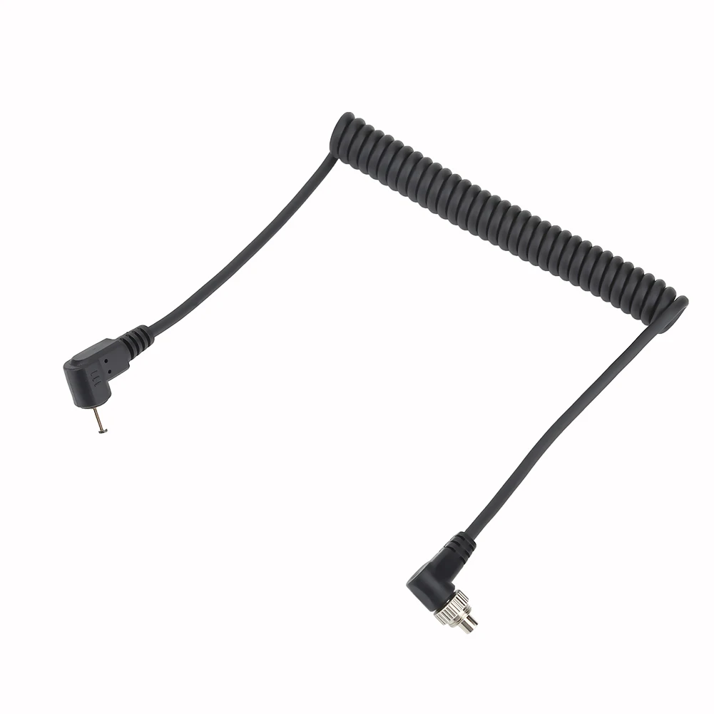 Wireless Flash Trigger 2.5mm to Male Flash PC Sync Cable Cord with Screw Lock Extended Coiled Wire Flash Sync Cord Cable PC