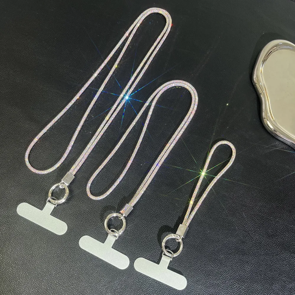 Glitter Crystal Rhinestone Phone Lanyard Bright Bling Bling Phone Anti-lost Rope Phone Case Chain Straps Phone Accessories