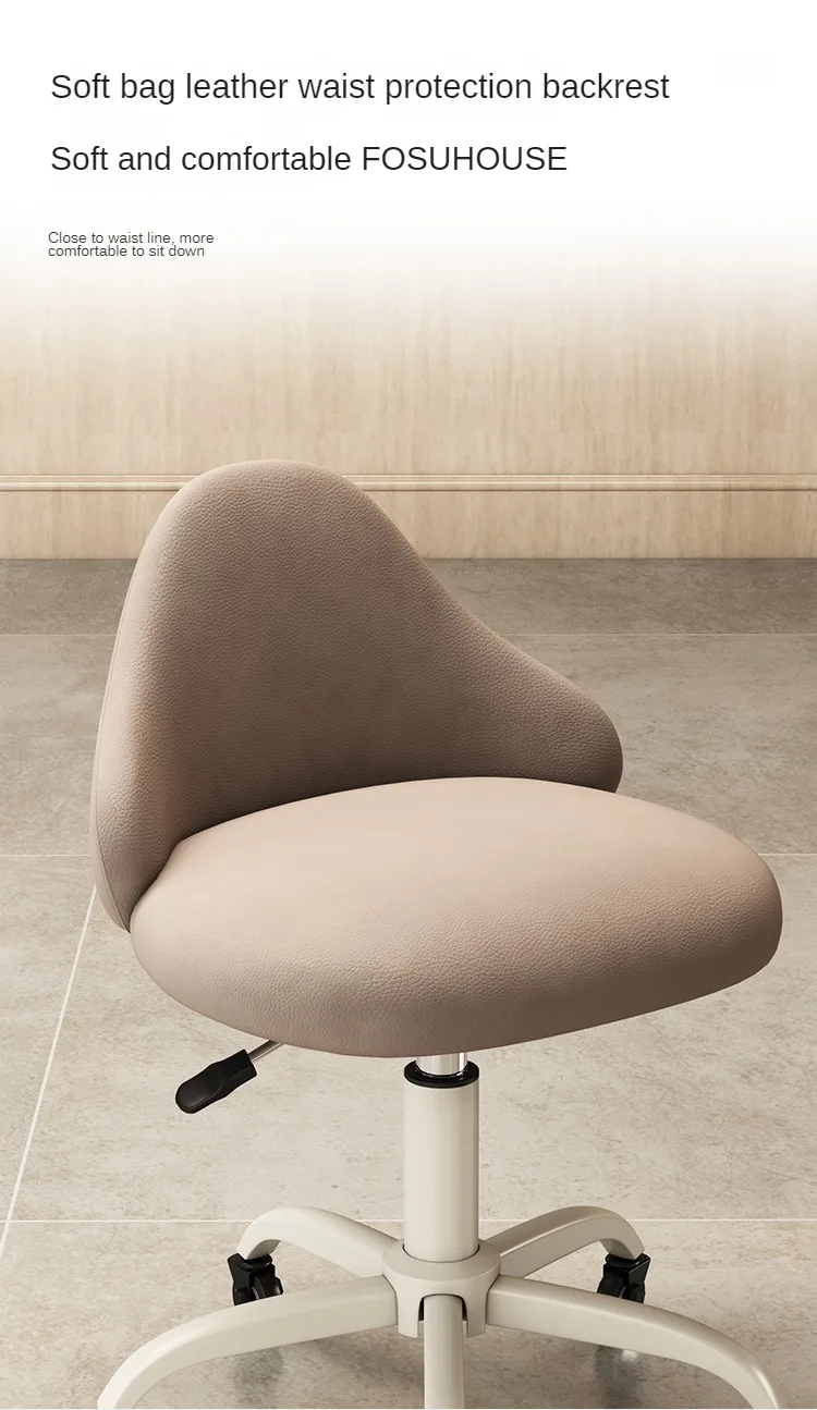 Description Picture 4 of itemEuropean Style Home Backrest Barber Chairs Beauty Salon Barber Shop Stools Office Rotating Lifting Manicure Stool with Wheels