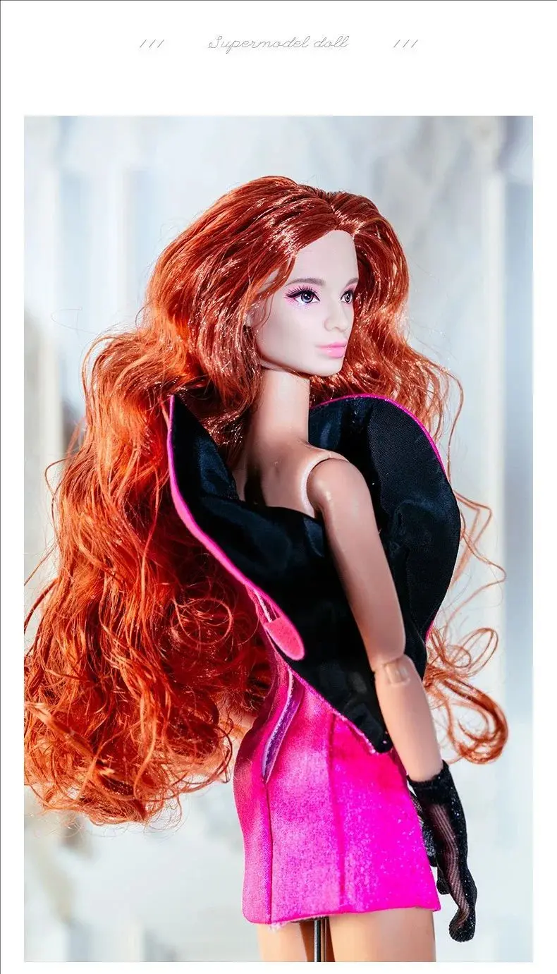 32cm Supermodel Puppenkleidung Set Europäische Mode Rosa Lederrock Zubehör Prinzessinnenkleid DIY Spielzeug Sammlergeschenke – Detail 8