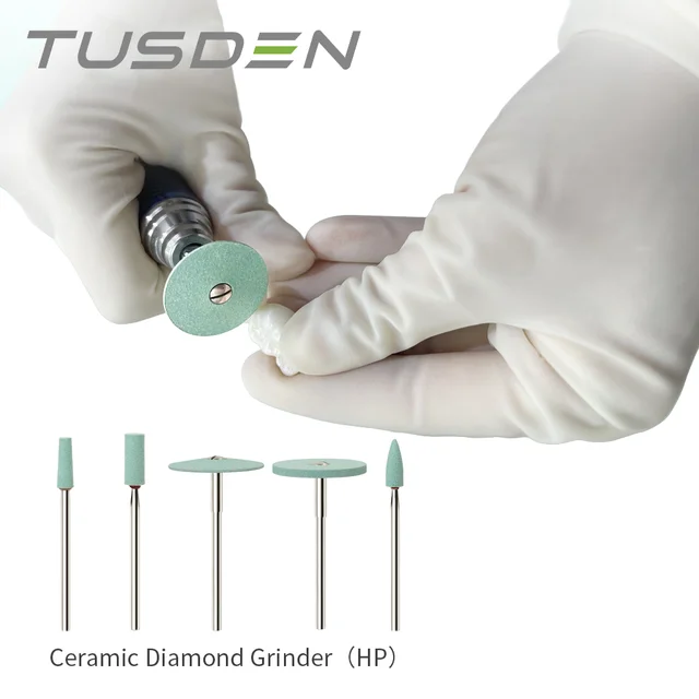 Tusden Dental Lab Zirconia Porcelain Polishing Kit Ceramic Diamond Grinder HP 2.35mm Polishing Dentistry Tools