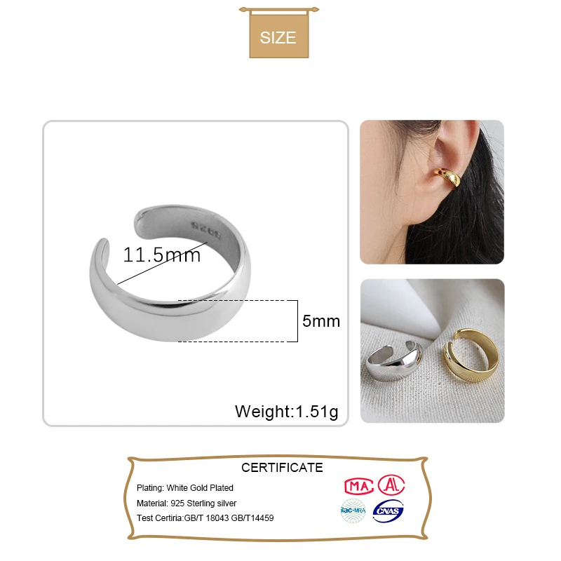 925 Sterling Silver Ear Cuff Clip Earrings for Women ear clip earrings,clip earrings,ear clip,ear accessories