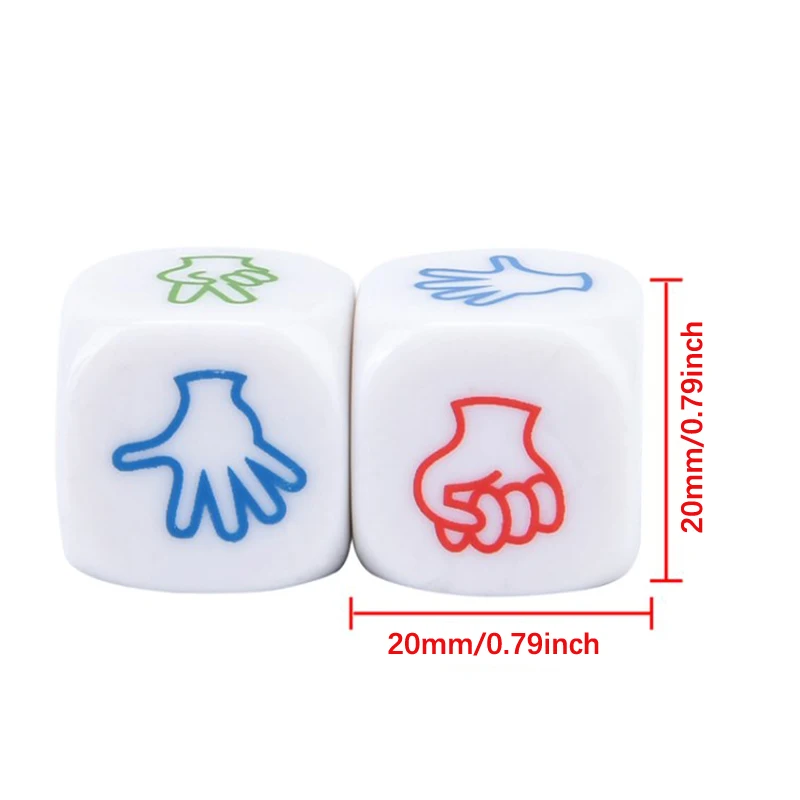 Board Game Dice 2Pcs Finger Guessing Game Dice Toys Scissors Stone Family Party Board Game