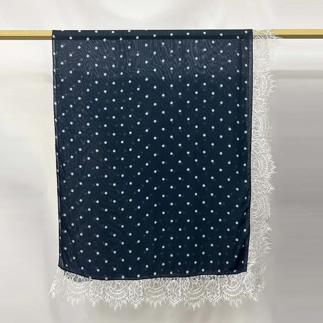 106367-adedff.jpg Nouveau hijab en dentelle modal double face à pois pour femmes, turban de mode musulmane, foulard pour femmes, Ramadan