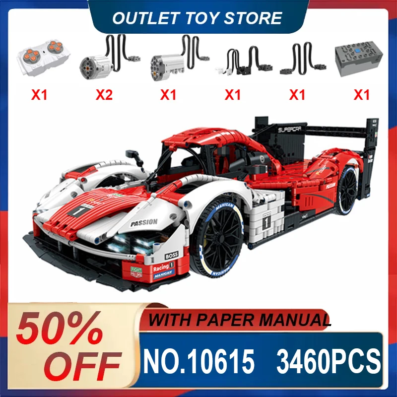 

New 10615 MOC - 963 Technical Super Sportcar Model Building Blocks Bricks Puzzle Toy Car For Adult Birthday Boys Gifts