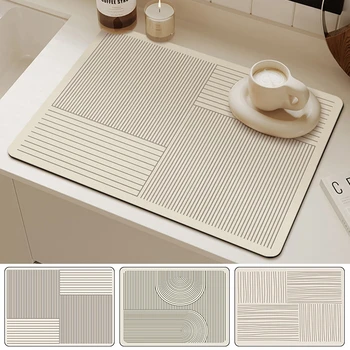 Tappetino per asciugare i piatti Lavello Paraspruzzi Tappetini per asciugare i piatti super assorbenti e tagliabili Macchina per il caffè Tappetino per drenaggio a secco per bancone della cucina 1