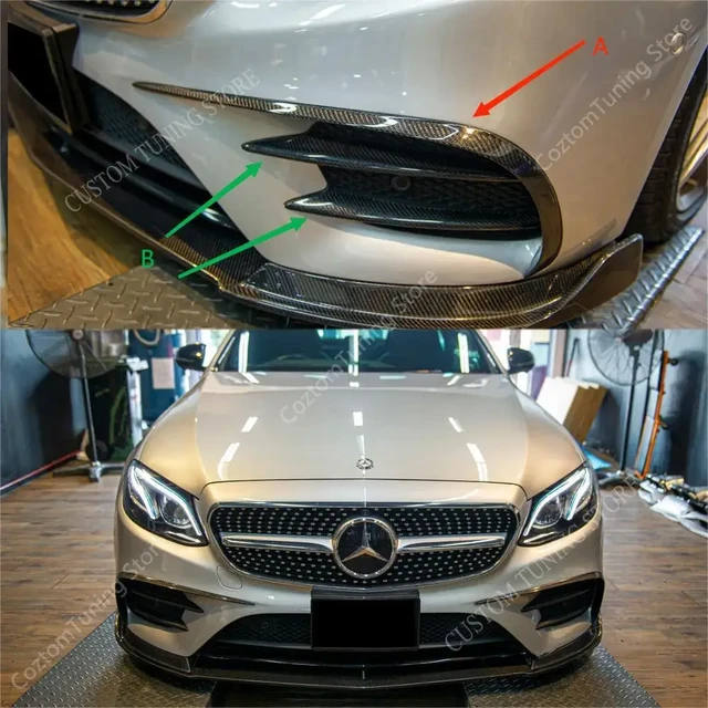 For Mercedes E-Class W213 Front Bumper Canards E-Class E200 E300 E250 E300d  AMG Line Fog Light Trim Body Kit 2016-2020 Tuning - AliExpress