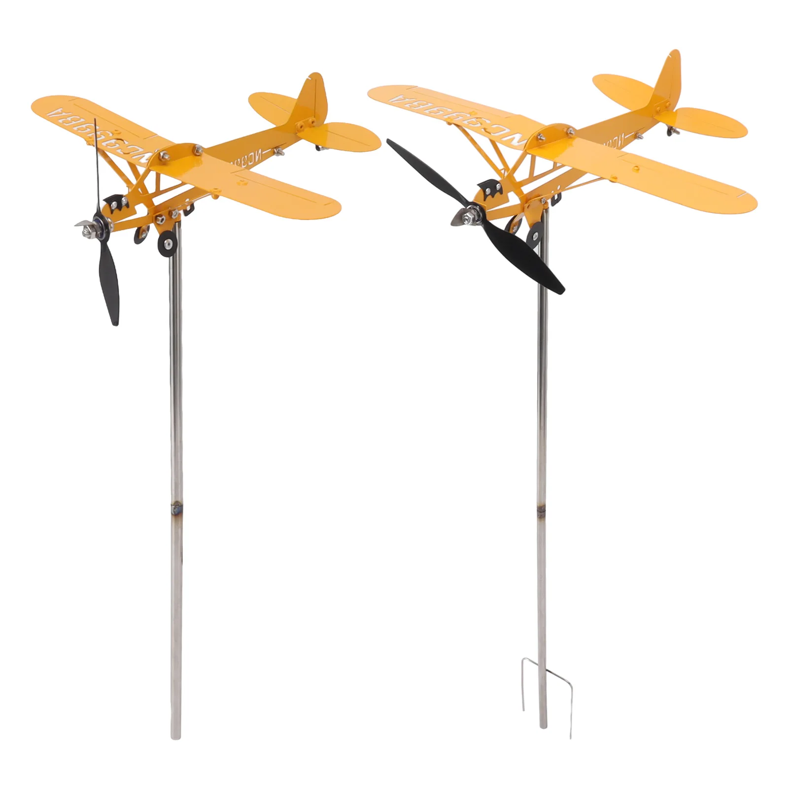 Piper J3 Cub Airplane 3D Metal Weathervane Outdoor Roof Wind Direction Indicator Garden Decor