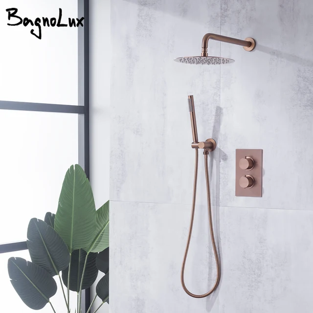 Pop Up ก๊อกน้ํา 8-16 ชุดฝักบัวอาบน้ําร้อนเย็น Bath TAP ติดผนัง Chrome/Brushed Rose/สีเทา 1