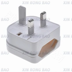 European to UK Travel Power Adapter 2 - Pin to 3 - Pin Converter (White)