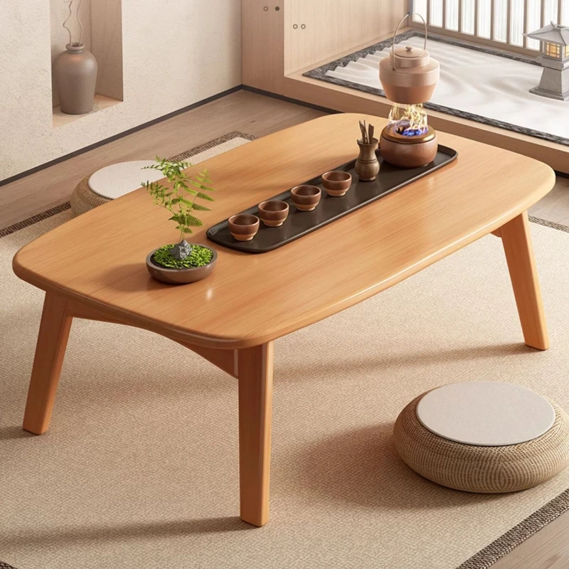 Bay Window Mini Table, Bamboo Foldable Desk, Tatami Coffee Stand, Zen Ground-Level Table, Multi-Function Study Desk