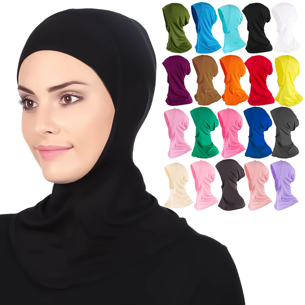 

Women Muslim Underscarf Head Cover Muslim Headscarf Inner Hijab Caps Islamic Underscarf Ninja Hijab Scarf Hat Cap Bone Bonnet