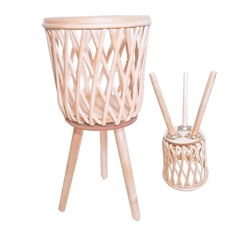 

Rattan Flower Pot With Stand Boho Plant Stand Rattan Plant Stand Woven Plant Stand Wicker Planter Display With Legs Rattan Pot