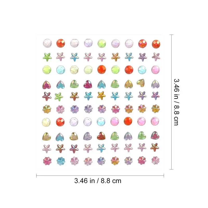 7 Sheets Self Adhesive Face Rhinestones Stickers Diamond Gem Temporary Tattoo Eyeshadow Stickers Makeup Glitter