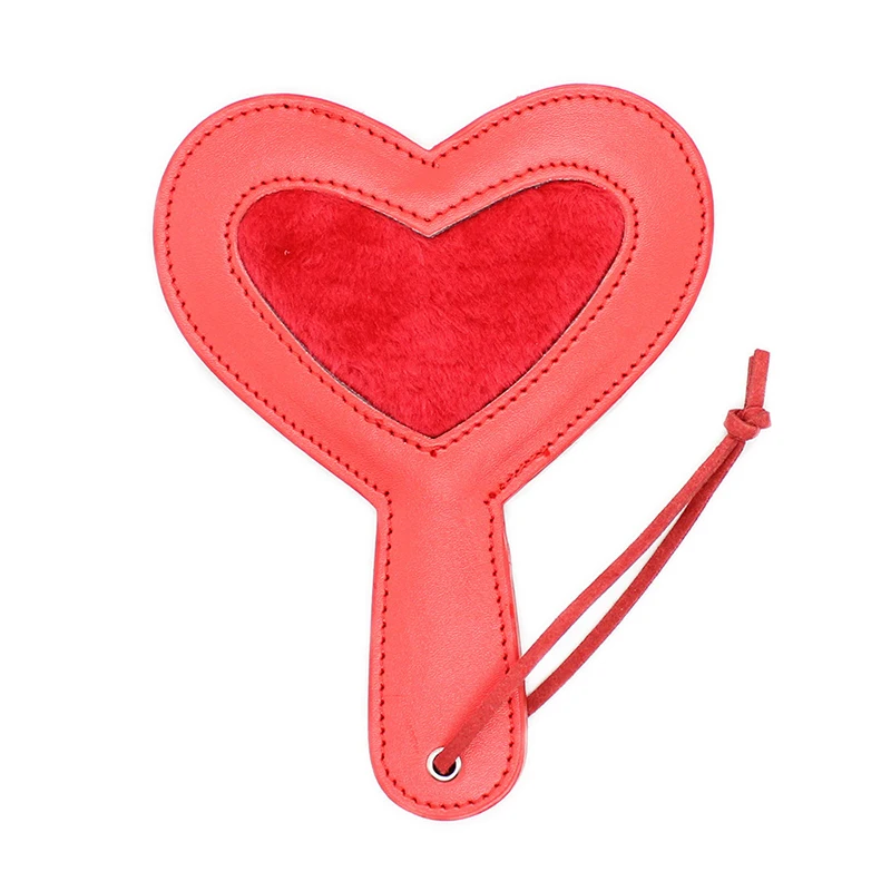 19cm Heart Shape Mini Paddle Riding Crops Flogger Horsewhips Spikes Leather Spanking Paddle Slapper Dressage Whips 3