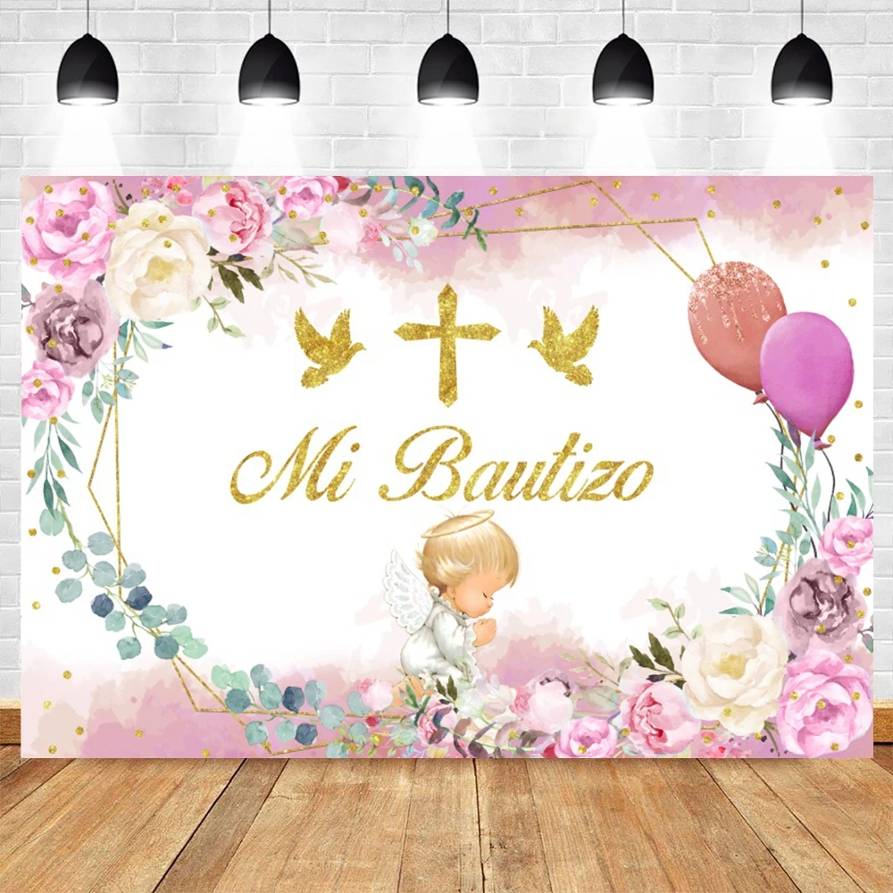 Photography Backdrop Baptism Christening Baby Shower Photo Props