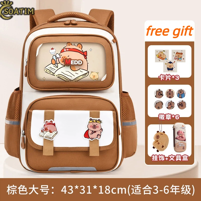 Capybara Children School Bags For Boys Girls Kids School Backpack Cartoon Schoolbag for Primary School Students Grades 1-3-6 1