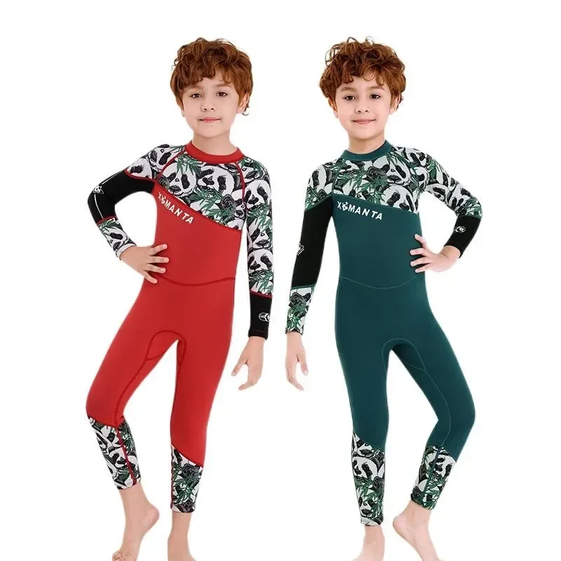 

2.5MM Children's Wetsuit One-Piece Swimsuit Boys Long Sleeve Warm Fall Winter Sunscreen Snorkeling Surfing Suit Jellyfish Suit