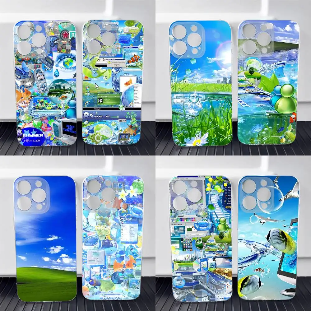 Frutiger Aero Transparent Soft Phone Case