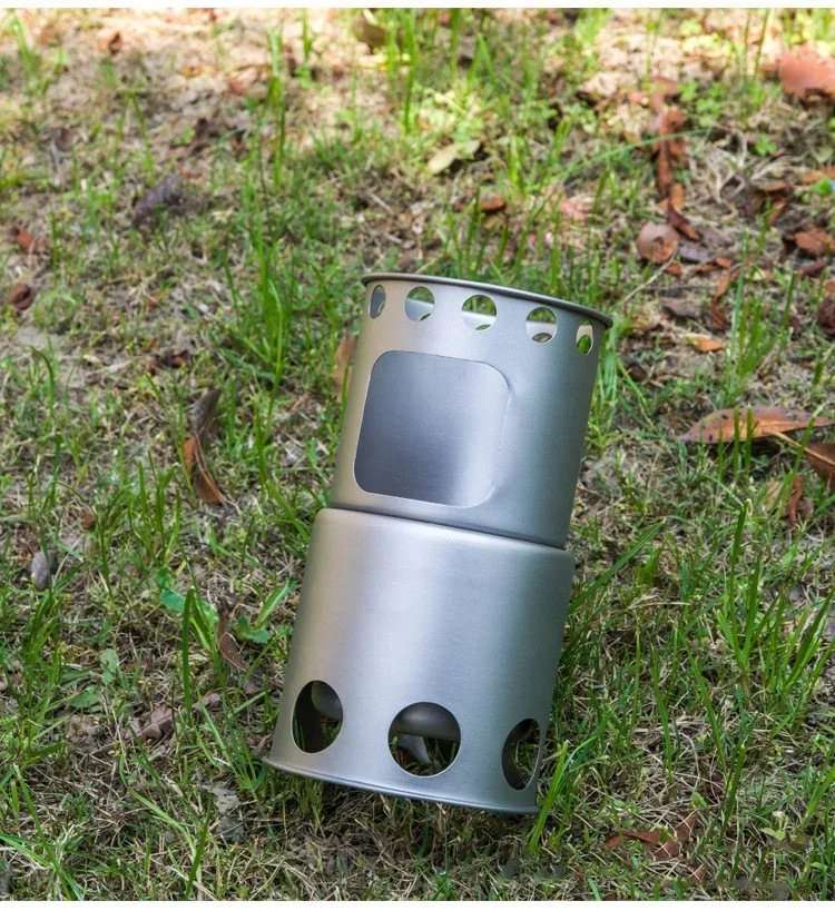 Pure Titanium outdoor portable foldable wood stove for picnic kitchen camping hiking furniture climbing cookset cookware