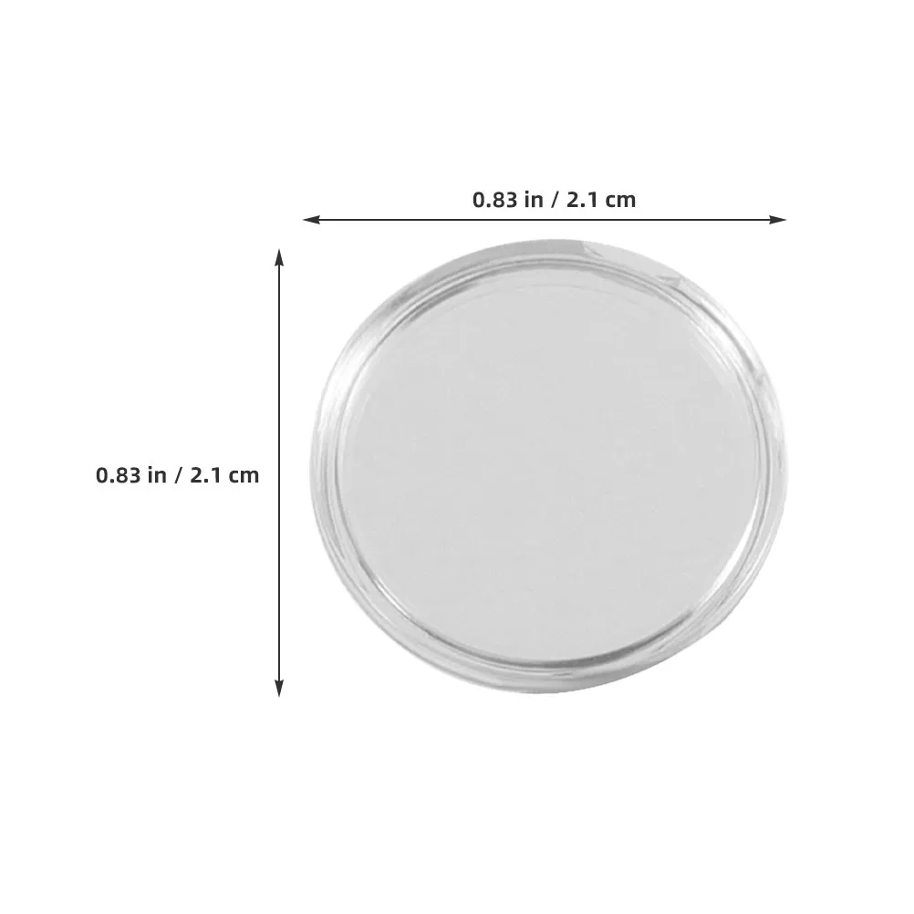 80Pcs 보관 용기 안전한 디스플레이를 위한 투명한 원형 플라스틱 보호대 휴대용 수집 용품 방진 밀봉