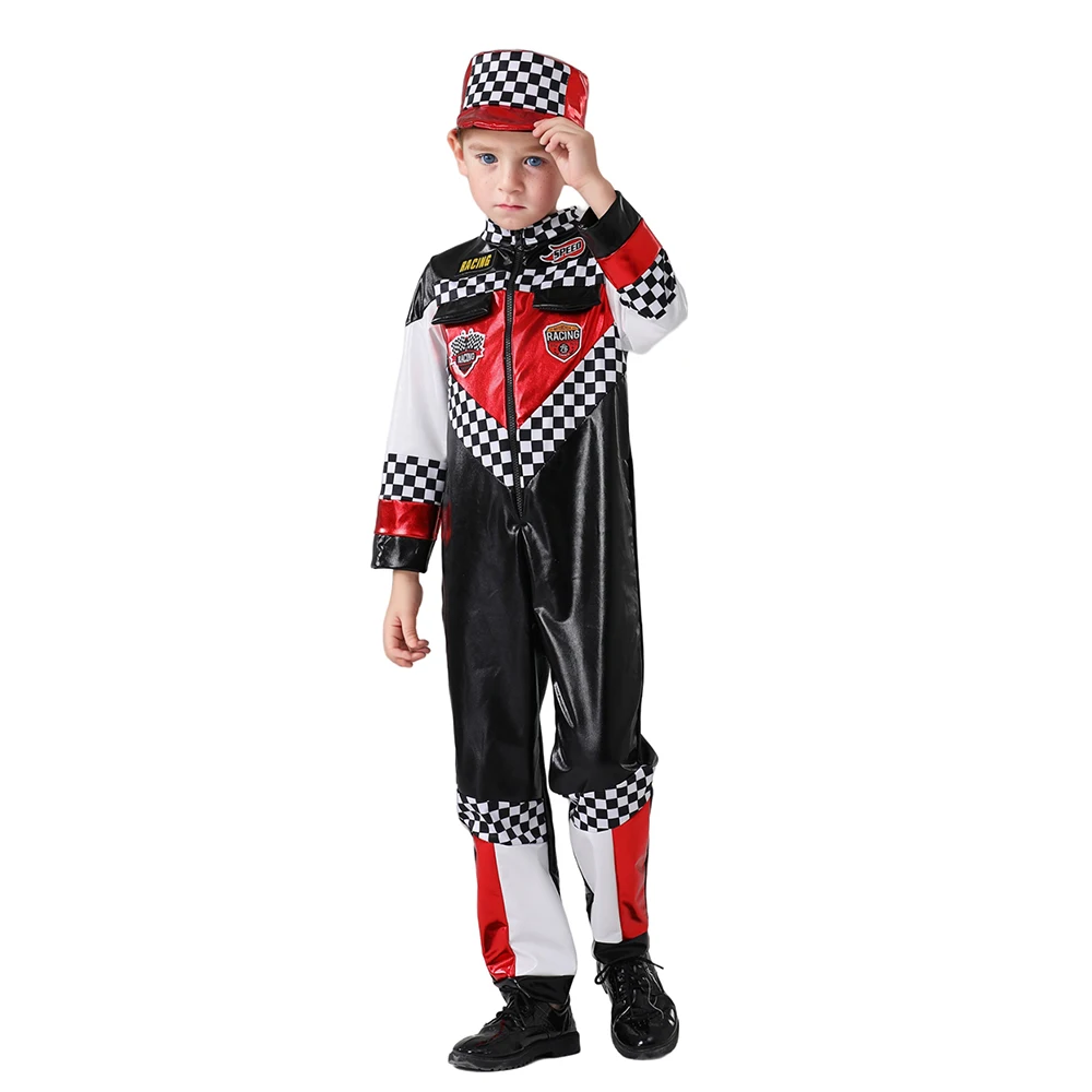Child Race Car Driver Halloween Role-Playing Costume Kids Racer Uniform Fancy-Dress Ideas Birthday Gift And Party kids cosplay costume