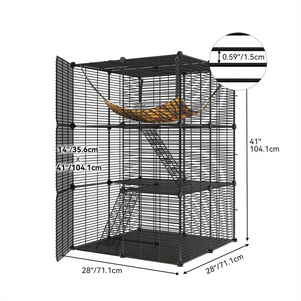 3 Tiers cat Kennels Pet Cage Cat Cage Indoor Cat DIY pet cage Metal Playpen