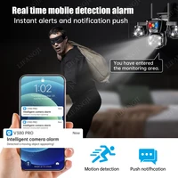 15MP 3 objectifs trois écrans 4G Sim caméra solaire Surveillance extérieure WiFi 10X Zoom numérique suivi automatique caméras de sécurité V380 Pro 6