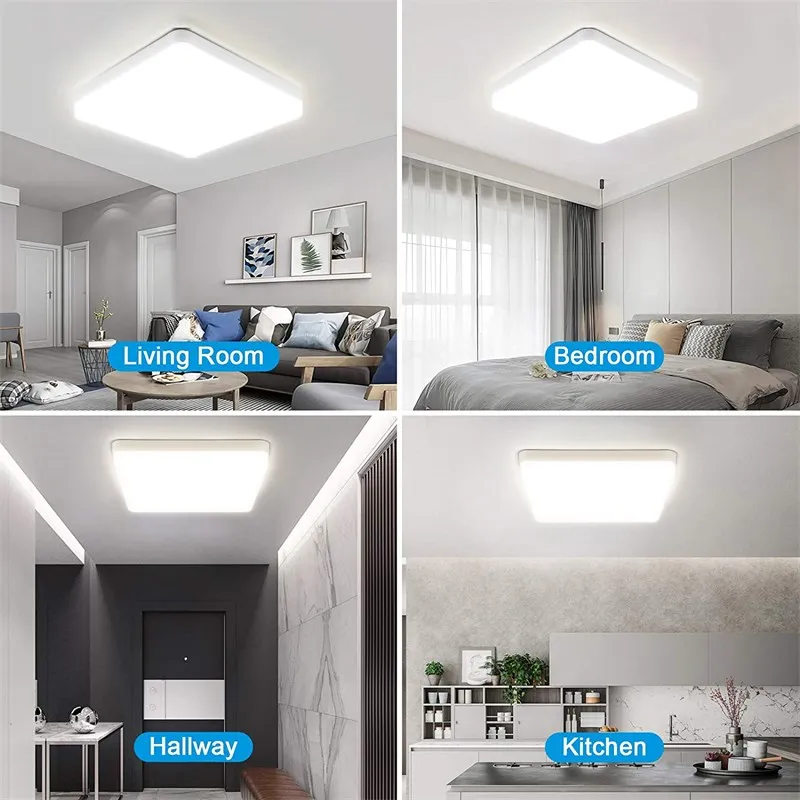 Square Led Ceiling Lights Lustre Chandelier Panel Hanging Lamps For Living Room Kitchen Home Decor Lighting Fixture Ceiling LED 4