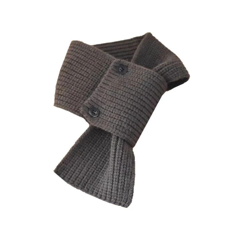 Children's Scarf Button Versatile Fashion Street Warm Woolen Neck Scarf For Middle-aged And Older Children And Students