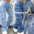 Fashionable Women Denim Trousers Solid Color Versatile Multi-pocket Casual Pants Large Size High Waist Jeans For Female 2025 New