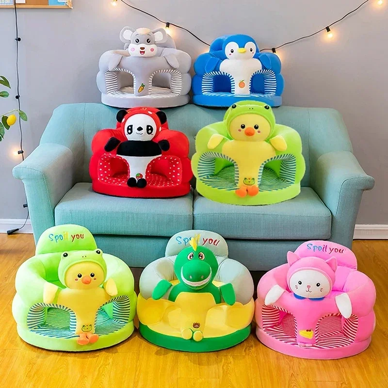 Baby Sofa Seat Cover Cute Baby Sofa Support Seat Cover Plush Chair Learning To Sit Feeding Chair Comfortable Toddler Nest Puff Washable Without Filler