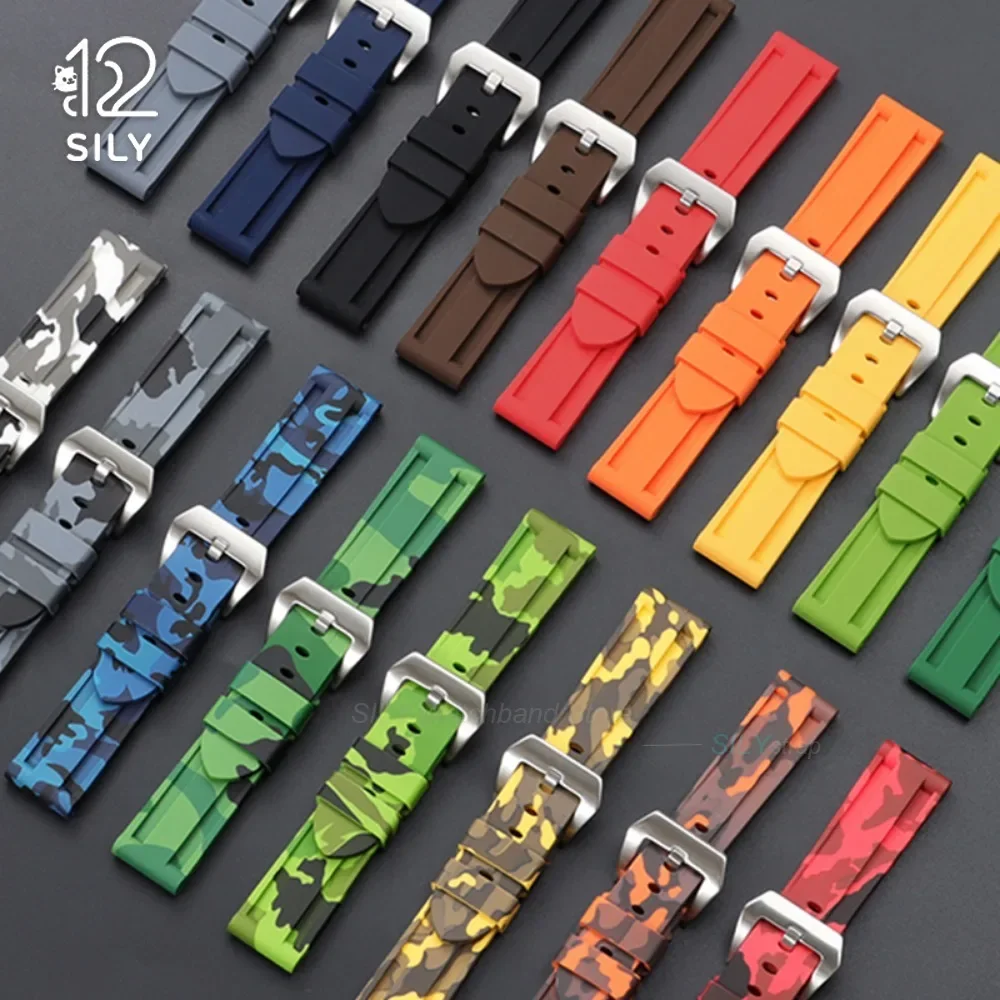 Silicone Sport Watch Band - Blue, Black, Brown Bracelet Accessories Universal Wristbelt