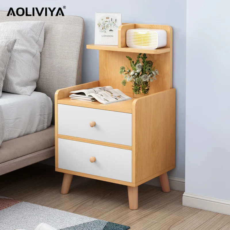 

AOLIVIYA Bedside Table Simple Modern Simple Locker Rack Mini Storage Cabinet Wooden Bedside Multifunctional Small Cabinet