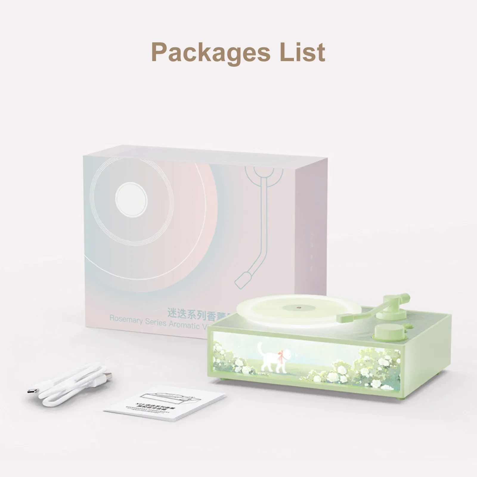 Vintage Vinyl Record Player Sound Wireless Bluetooth Speaker Aromatherapy Ambience Mini Subwoofer Home Tabletop Accessories Gift