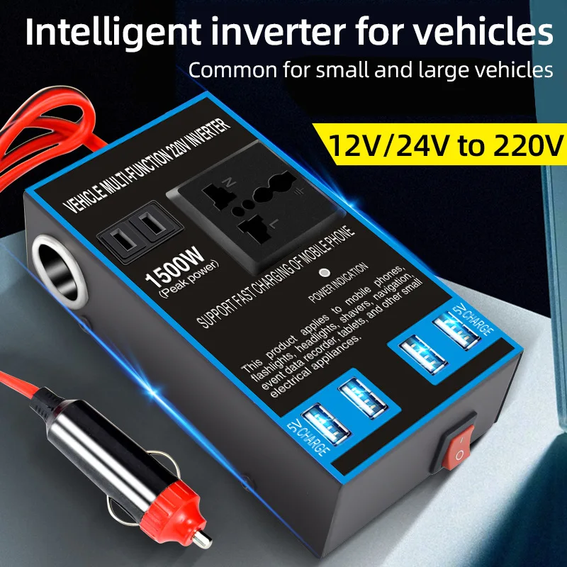 

Car Power Inverter 12V 24V To 220V Car Mobile Phone USB Charging Truck Home Socket Auto Charger Converter Adapter Accessories