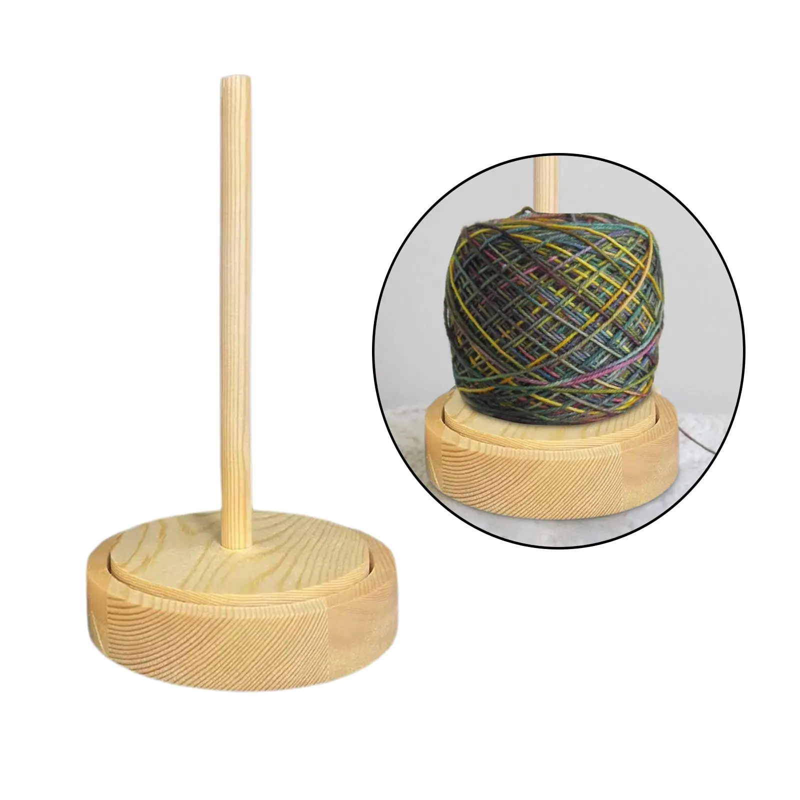 Portable Wooden Spinning Yarn Spool Holder Durable Wool Skein Cord