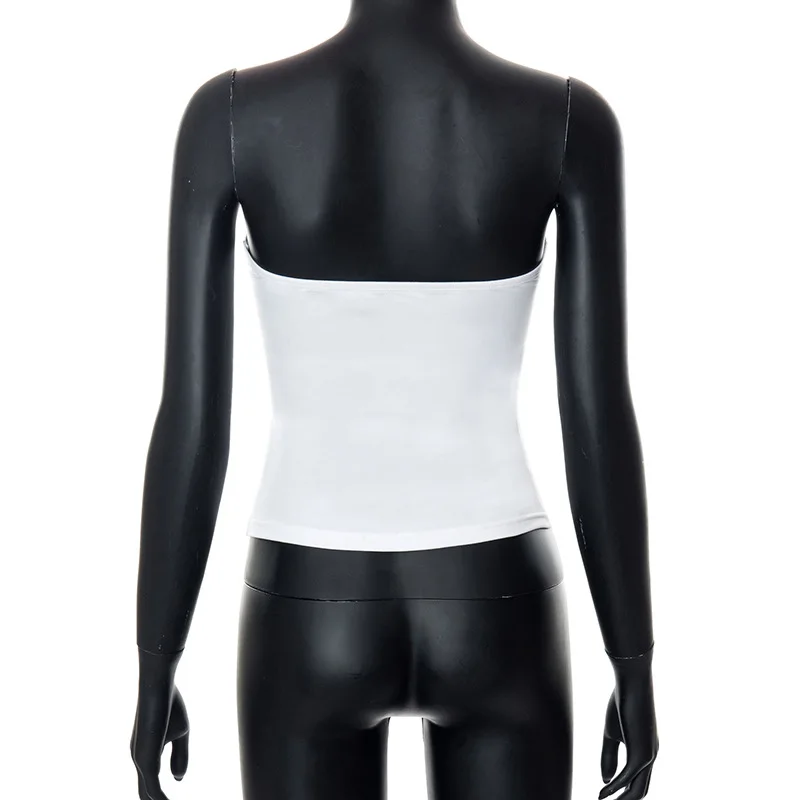 Strapless Corset Tops Summer White Off Shoulder Tanks Women Sleeveless Tube Top Sexy Skinny Fit Bustier Clothes топ без бретелек