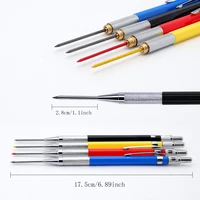 2.0mm Deep Hole Metal Woodworking Pencil Set With 2B Lead Refill,1 Random Pencil Sharpener,Carpenter Marking Pencil Supplies 6