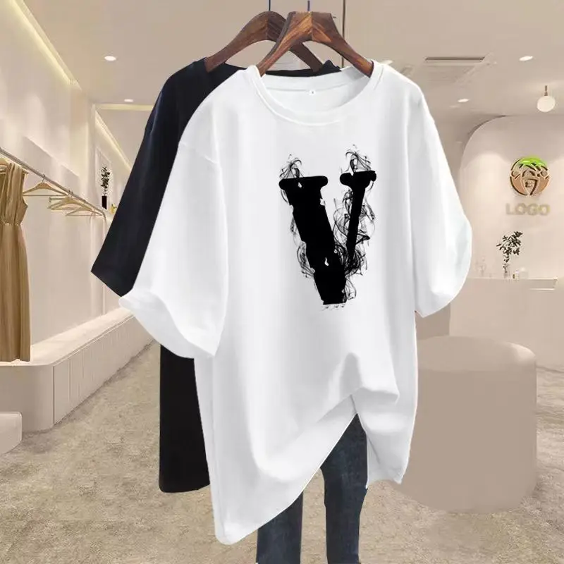 

Summer Y2k Letter Printed Short Sleeve Top Tee, Women Clothing Fashion O-neck T-shirt, Loose Casual Cotton Basic Pullovers
